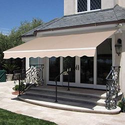 MCombo 13×8 Feet Manual Retractable Patio Door Window Awning Sunshade Shelter Outdoor Canop ...