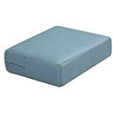 Martha Stewart Living Fast Dry Charlottetown Washed Blue Replacement Outdoor Ottoman Cushion