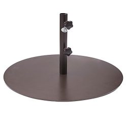 Abba Patio Round Steel 28 inch Diameter Market Patio Umbrella Base, 55 lbs, Bronze