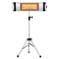 Xbeauty Infrared Patio Heater, Outdoor/Indoor Electric Heater Freestanding Wall Mounted Space He ...