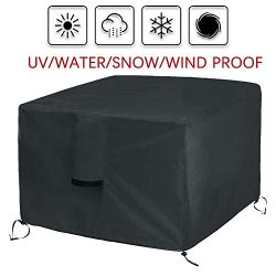 Onlyme Fire Pit Cover Square – Waterproof Heavy Duty Patio Firepit Table Cover Durable Out ...