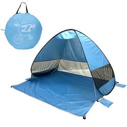 Instant Beach Tent 2-3 Person, Pop Up Sun Shelter Easy Setup Portable Umbrella Outdoor Sun Shade ...