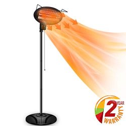 Air Choice Outdoor Heater, Electric Halogen Patio Heater, Space Heater with 3 Power Levels for P ...