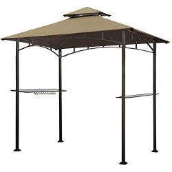 Keymaya 8’x5′ Grill Gazebo Shelter for Patio and Outdoor Living BBQ Shelter Tent, Do ...