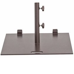 Abba Patio 53 lb. Square Steel Market Patio Umbrella Base Stand with Wheel and 2 Separate Poles  ...