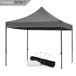 Snail 10×10-FT Easy Pop up Canopy Tent with Heavy Duty 420D Waterproof and UV-Treated Cover ...