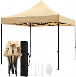kdgarden 10 ft. x 10 ft. Outdoor Easy Pop Up Canopy with 420D Waterproof and UV-Treated Top, Por ...