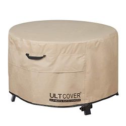 ULTCOVER Patio Fire Pit Table Cover Round 50 inch Outdoor Waterproof Fire Bowl Cover