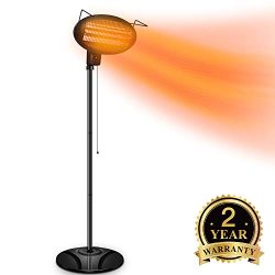 TRUSTECH Electric Outdoor Heater – Halogen Patio Heater, Waterproof Space Heater with 3 Po ...