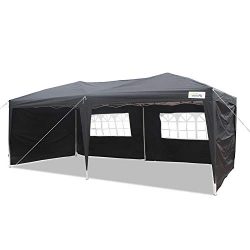 Goutime Ez Pop up Canopy Party Event Tent, 10 X 20 feet, with 4Pcs 10Ft Removable Sidewalls and  ...