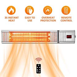 Patio Heater – Outdoor Heaters w/Remote Control, Electic Patio Heater w/3s-Fast Heating Sy ...