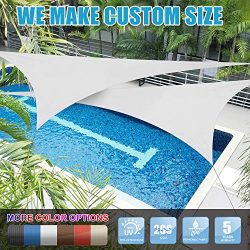 Amgo 32′ x 32′ x 32′ White Triangle Sun Shade Sail Canopy Awning, 95% UV Block ...