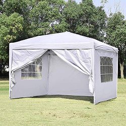 CharaVector 10 x 10 ft Heavy Duty Ez Pop Up Gazebo Canopy Tent for Outdoor Waterproof Party Wedd ...