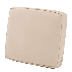 Classic Accessories Montlake Back Cushion Foam & Slip Cover, Antique Beige, 21x20x4″ Thick