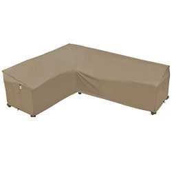 Heavy Duty Outdoor Sectional Couch Covers, 100% Waterproof 600D Patio Sectional Sofa Cover, L-Sh ...