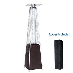 PAMAPIC Patio Heater, 42,000 BTU Quartz Glass Tube Hammered Bronze Gas Outdoor Heater