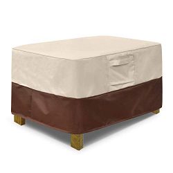 Vailge Rectangle Patio Ottoman Cover, Waterproof Outdoor Ottoman Cover with Padded Handles, Pati ...