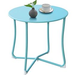 Outdoor Side Tables for Patio End Table Weather Resistant Small Round Coffee Table Steel Port Ta ...