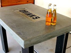 Concrete Countertop Table With Drink Tray