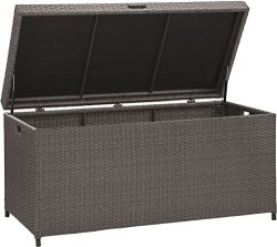 Crosley Furniture Palm Harbor Outdoor Wicker Storage Bin – Grey