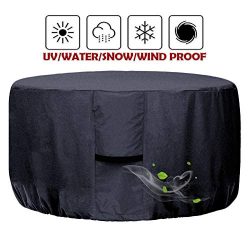 Onlyme Fire Pit Cover Round – Waterproof Heavy Duty Patio Firepit Table Bowl Cover Durable ...