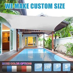 Amgo 12′ x 16′ White Rectangle Sun Shade Sail Canopy Awning, 95% UV Blockage, Water  ...