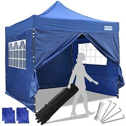 Galsoar Pop Up Canopy 10×10 Commercial Gazebos, Ez Up Canopy Tent Instant Shelter with 4 Re ...