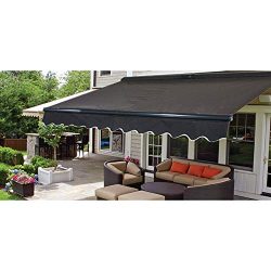 ALEKO AWCM16X10BK81 Motorized Sunshade Half Cassette Retractable Patio Deck Awning 16×10 ft ...