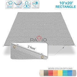 Patio Paradise 10′ x 20′ Straight Edge Sun Shade Sail, Light Grey Rectangle Outdoor  ...