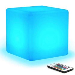 [16 RGB Colors 4 Modes] Mr.Go Waterproof Rechargeable LED Color-changing Light Cube 8″ | D ...