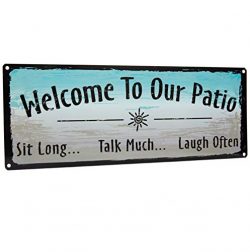 Homazing Rustic Metal Sign – Welcome to Our Patio Sign – Patio Wall Art, Outdoor Wal ...