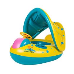 ☀ Dergo ☀Swim Ring，Swimming Ring Inflatable Baby Float Sunshade Swimming Boat Seat With Sun Canopy