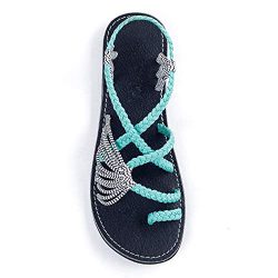 Plaka Palm Leaf Flat Summer Sandals for Women | Perfect for The Beach Walking & Dressy Occas ...