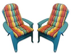 RSH Décor Set of 2 Outdoor Tufted Adirondack Chair Cushion – Bright Colorful Stripe