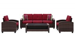 Signature Design by Ashley P333-081 Meadow Town Patio Sectional, Red/Brown