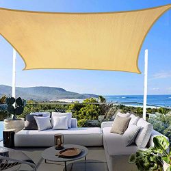 6.56′ x 10′ Sun Shade Sail UV Block,Sun Shades for Patios Rectangle Shade Sail Canop ...