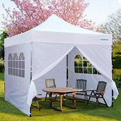 GALSOAR Outdoor Canopy, 10′ x 10′ Pop Up Canopy with Sidewalls, Portable Folding Can ...