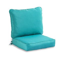 South Pine Porch AM7820-TEAL 2-Piece Outdoor Deep Seat Cushion Set, Solid Teal