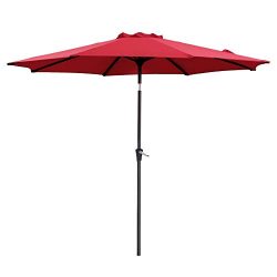 SONGMICS 9 ft Patio Umbrella, Outdoor Table Umbrella, Sun Shade, Octagonal Polyester Canopy, wit ...