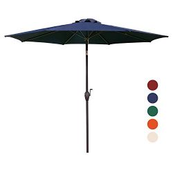 KINGYES 9Ft Patio Table Umbrella Outdoor Umbrella with Push Button Tilt and Crank for Commercial ...