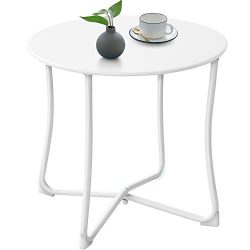 Amagabeli Outdoor Side Tables for Patio End Table Weather Resistant Small Round Coffee Table Ste ...