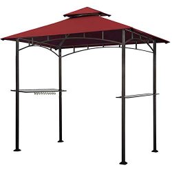 Keymaya 8×5 Grill Gazebo Shelter for Patio and Outdoor Backyard BBQ’s, Double Tier So ...