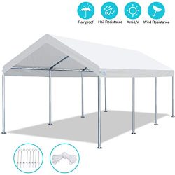 ADVANCE OUTDOOR 10 x 20 FT Heavy Duty Carport Car Canopy Garage Shelter Party Tent, Adjustable H ...