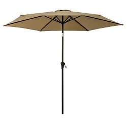 FLAME&SHADE 9′ Outdoor Market Umbrella with Tilting for Patio Table Backyard Deck Gard ...