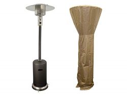 PrimeGlo PRM-M-48-A Tall Patio Propane Heater w/Cover, 87 Inches, Matte Bronze