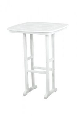 POLYWOOD NCBT31WH Nautical Bar Table, 31-Inch, White