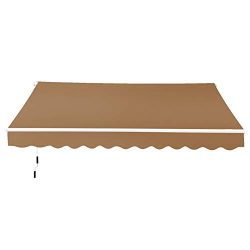 Outsunny 8′ x 7′ Outdoor Patio Manual Retractable Exterior Window Awning – Cof ...