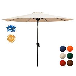 MEWAY 9ft Patio Umbrella Outdoor Umbrella with Push Button Tilt and Crank for Commercial Event M ...