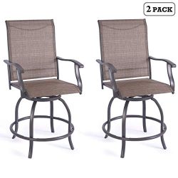 Kozyard Isabella High Swivel Bar Stools/Chair Set for Home Patio, Back Yard, Cafes, Bistro, Rest ...