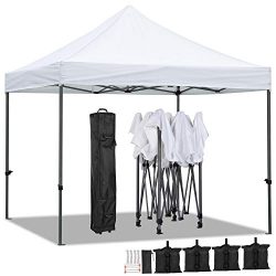 Yaheetech 10 x 10 ft Pop Up Canopy Tent – Heavy Duty Commercial Event Tent Pavilion Portab ...